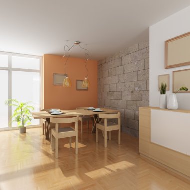 Modern yemek odası.