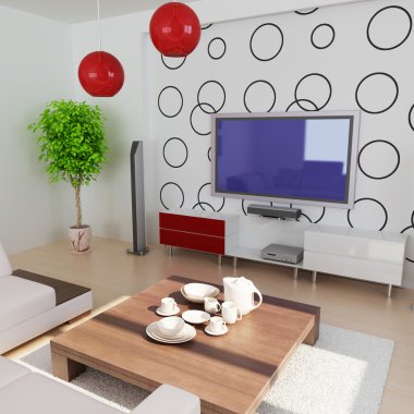 Modern living room clipart