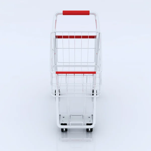 3d empty shopping cart — Stock Photo, Image