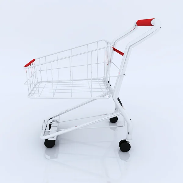 3D prázdný nákupní vozík — Stock fotografie
