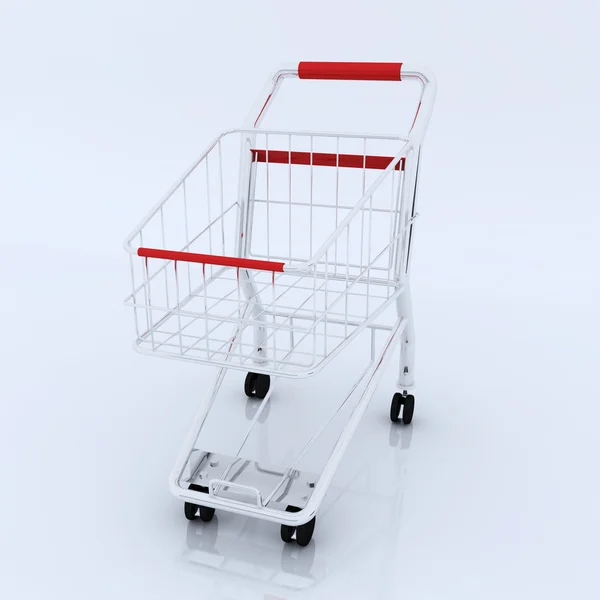 3d empty shopping cart — Stock Photo, Image