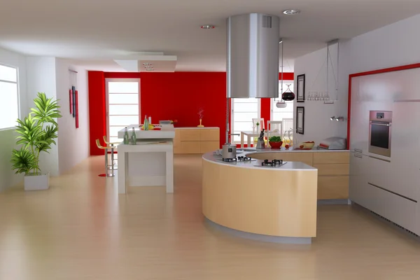 3D vykreslení moderní kuchyň — Stock fotografie