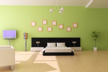 Modern bedroom clipart