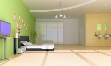 Modern bedroom clipart