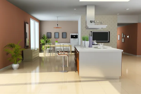 Dapur modern 3d — Stok Foto