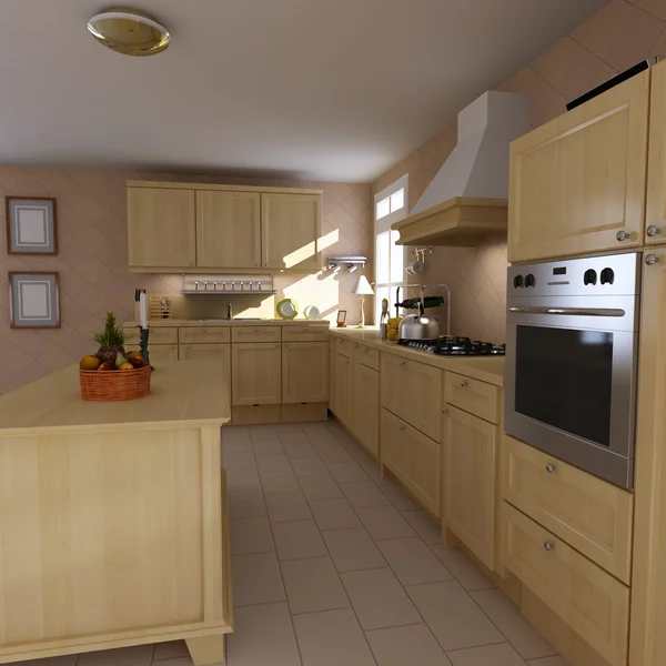 3d render classic kitchen — Stock Photo, Image