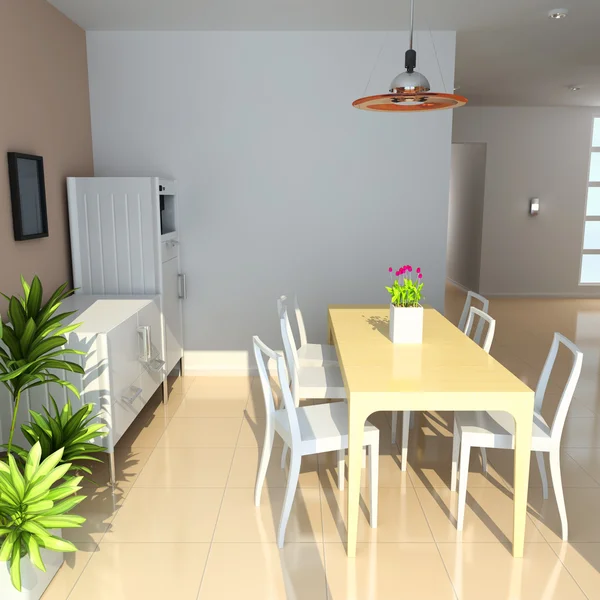 Ruang makan modern 3d — Stok Foto