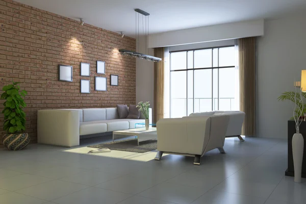 3D-Rendering modernes Wohnzimmer — Stockfoto