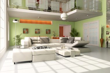 3d modern living room clipart