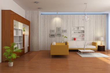 3D render modern oturma odası