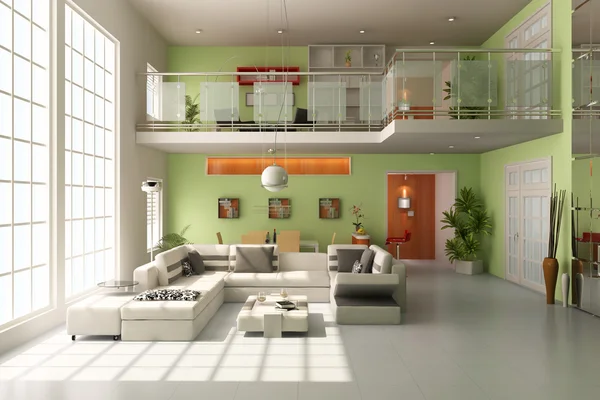 3d modernes Wohnzimmer — Stockfoto