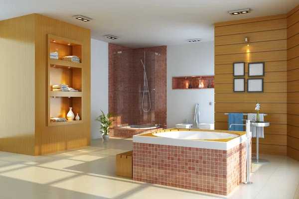 3D vykreslení interiér moderní koupelny — Stock fotografie