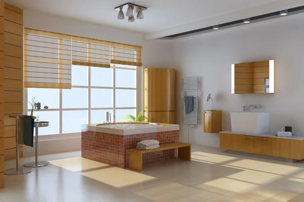 3D renderowania wnętrza nowoczesne łazienki — Zdjęcie stockowe