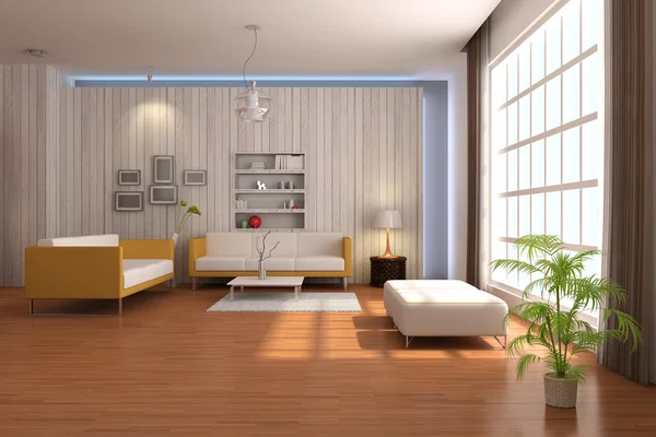 3d rendere moderno soggiorno — Foto Stock