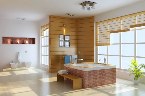 3D render interieur van moderne badkamer — Stockfoto