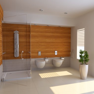 3D render modern banyo