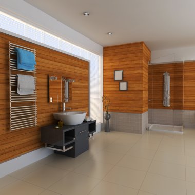 3D render modern banyo