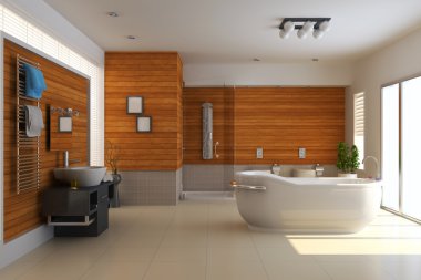 3D render modern banyo