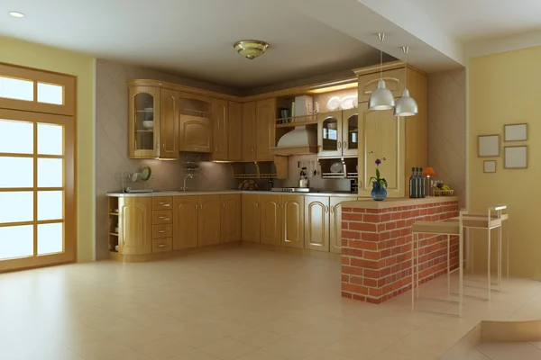 Classic luxury kitchen — Stock Photo, Image