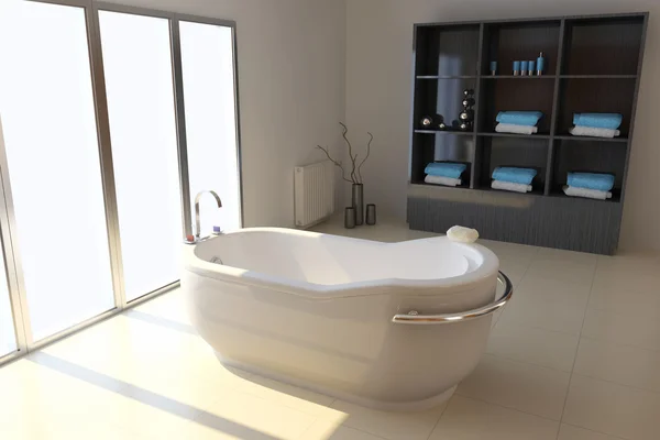 3d сделать современную ванную комнату — стоковое фото