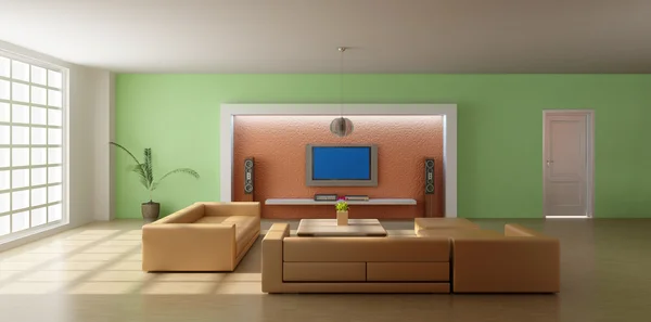 3d renderizar moderna sala de estar — Foto de Stock
