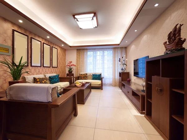 Домашний интерьер с китайским стилем — стоковое фото