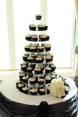 Cup cakes at wedding. clipart