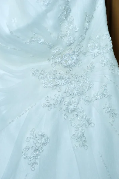 Bruiloft jurk details. — Stockfoto