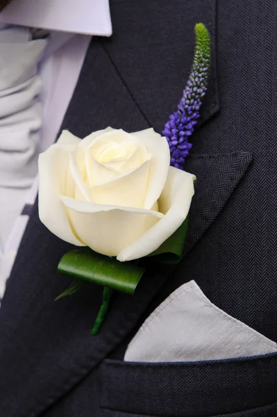 Grooms buttonhole at wedding — Stock Photo, Image
