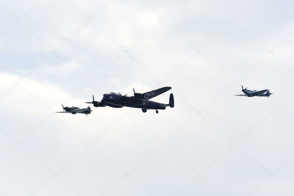 Lancaster and spitfire