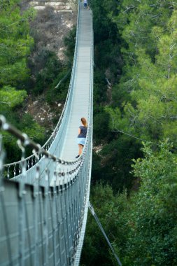 Suspension bridge in Nesher, Israel clipart