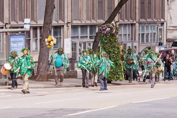 Jack in the Green procession through Bristol UK — Stock Photo, Image