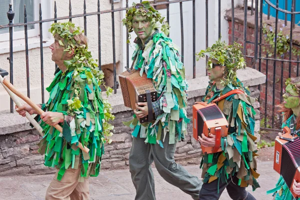 Partecipanti al Jack nella processione verde Bristol Italia — Foto Stock