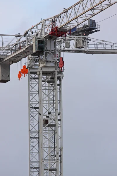 Upper Sections of Two Tower Cranes — Stock Photo, Image