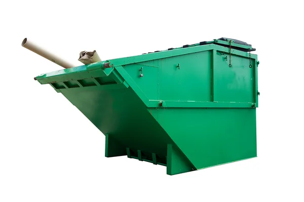 Зеленый промышленный мусорный контейнер — стоковое фото