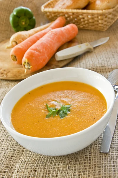 Carrot & Coriander Soup — Stock Photo, Image