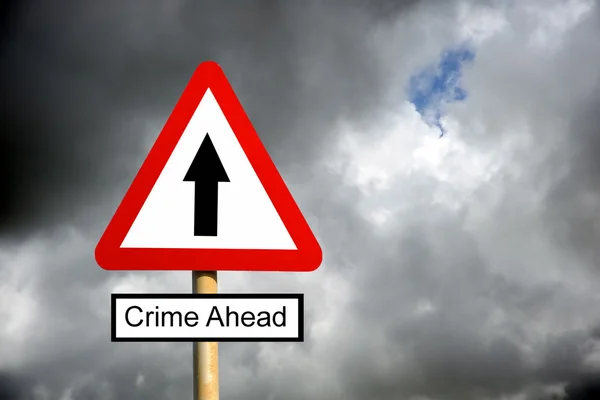 stock image Crime Ahead Sign