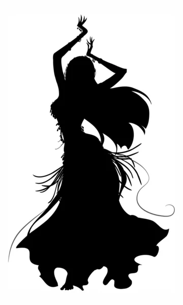 Belly dancer silhouette — Stock Vector