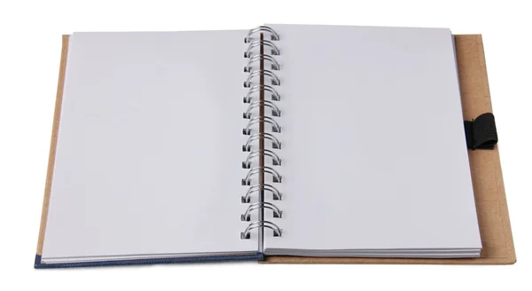 Pustego notatnika z makulatury na biały — Zdjęcie stockowe