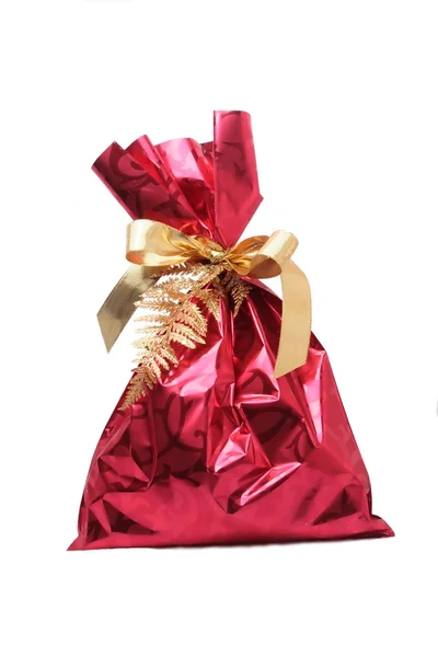 Red sack for a gift — Stock Photo, Image