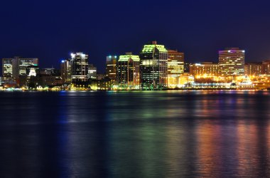 Halifax Nova Scotia at night clipart