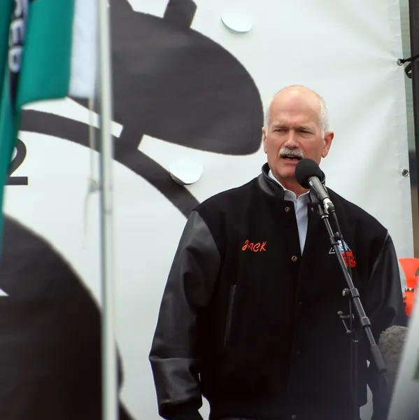 Jack Layton at Forestry Rally — Stock Photo, Image