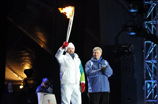 Эстафета олимпийского огня в Оттаве — стоковое фото