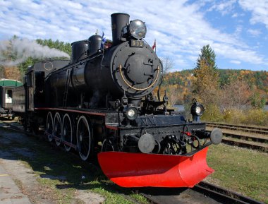 Steam train in Autumn setting clipart