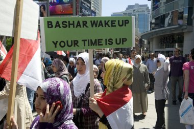 Anti-Bashar rally in Toronto clipart