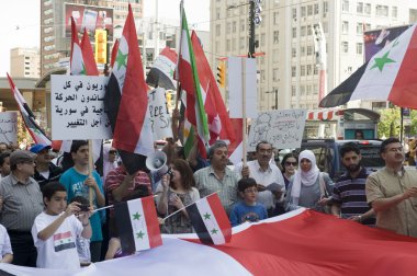 Anti-Bashar rally in Toronto clipart
