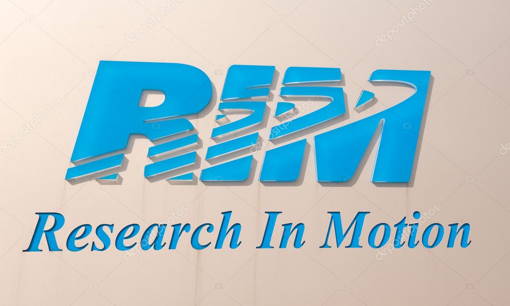 Corporate logo and sign at the Research In Motion, RIM, location on University Ave in Waterloo, Ontario, Canada. .