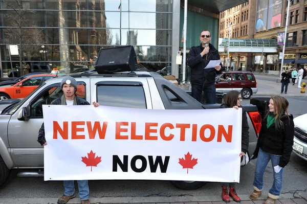 Federal election fraud protest in Toronto, Canada — Stock Photo, Image