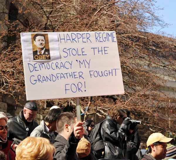Protesto de fraude eleitoral federal em Toronto, Canadá — Fotografia de Stock