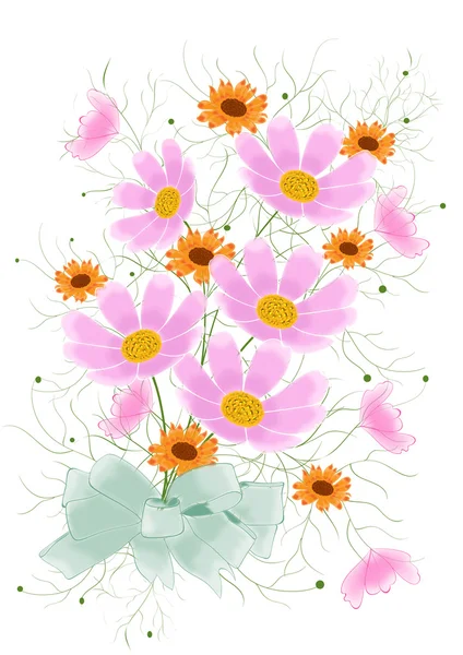 Σχέδιο καρτών λουλούδια — Φωτογραφία Αρχείου